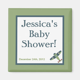 Imán Avión Vintage Baby Shower Favnet