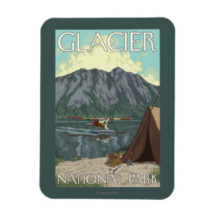 Imán Avión y pesca de Bush - Parque Nacional Glacier, M
