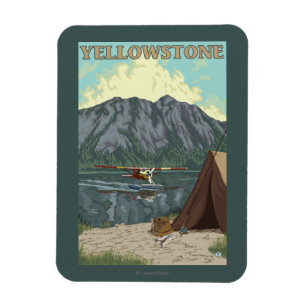Imán Avión y pesca - nacional de Bush de Yellowstone