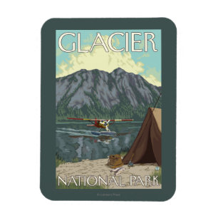 Imán Avión y pesca - Parque Nacional Glacier, TA de