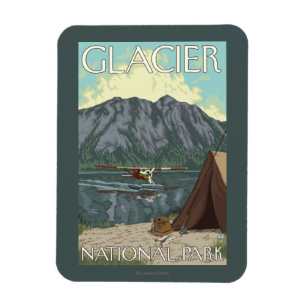 Imán Avión y pesca - Parque Nacional Glacier, TA de