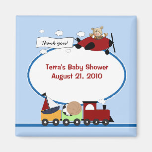 Imán AVIÓN Y TREN Baby Shower Favnet