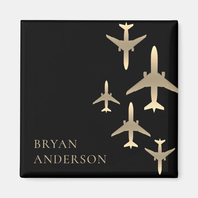 Imán Aviones de aviación de oro (Frente)