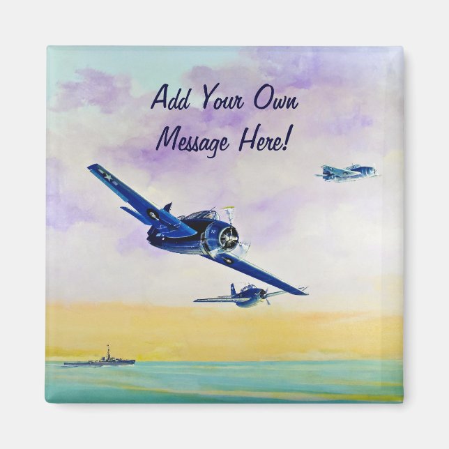 Imán Aviones de época - Salven la fecha (Frente)