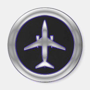 Imán Aviones de jet de plata