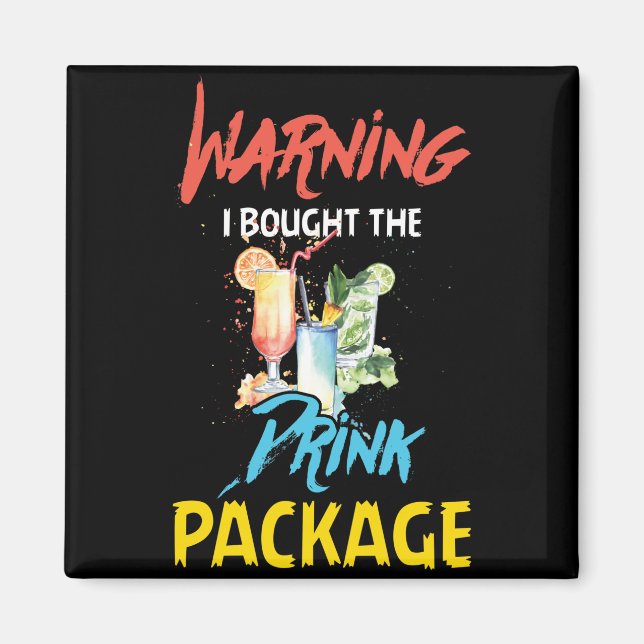 Imán Aviso Compré el paquete de bebidas Crucero gracios (Frente)