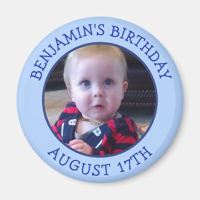 Imán Aviso de cumpleaños para imágenes personalizadas (Frente)