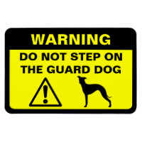 Aviso de perro de la guardia cómica de Greyhound e