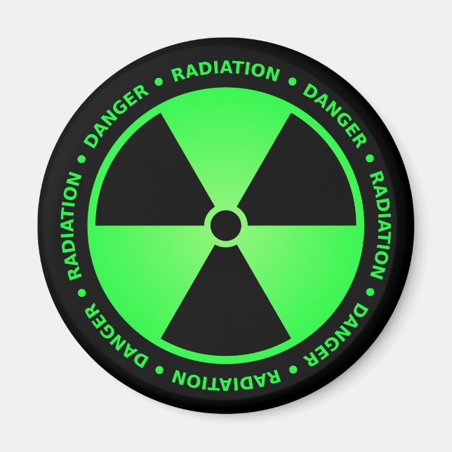 Imán Aviso de radiación verde (Frente)