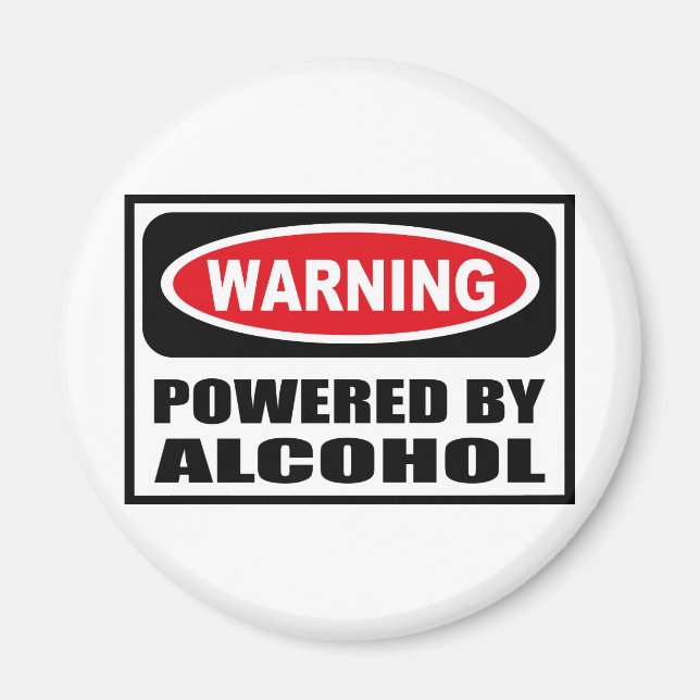 Imán AVISO IMPULSADO POR ALCOHOL Magnet (Frente)