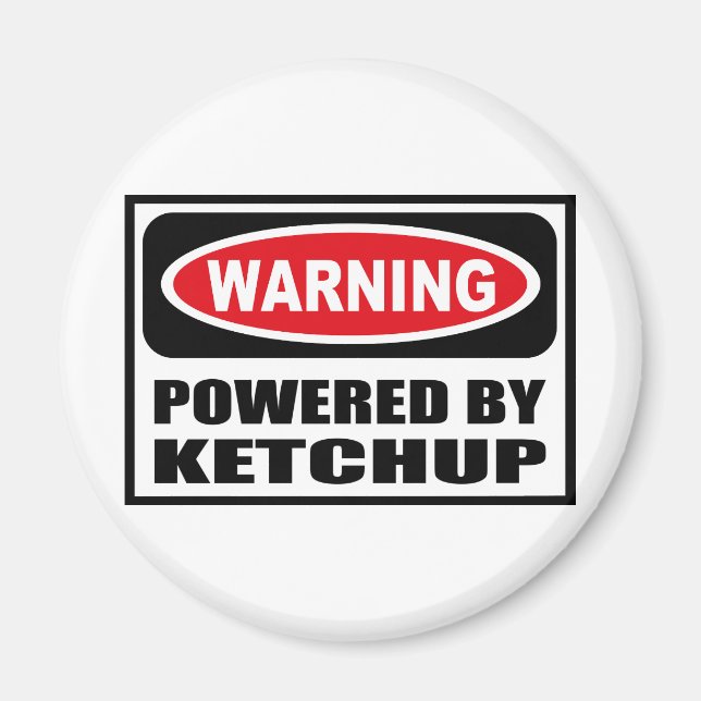 Imán AVISO POTENCIADO POR KETCHUP Magnet (Frente)