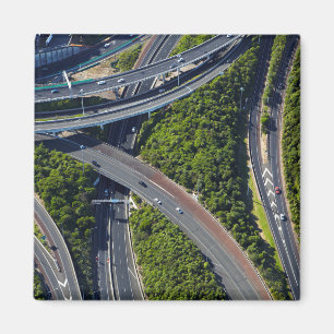 Imán Aviso sobre cruce de carreteras