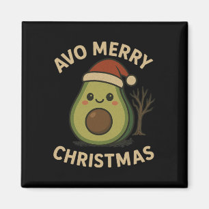Imán Avo Merry Christmas Funny Aguacado Pun