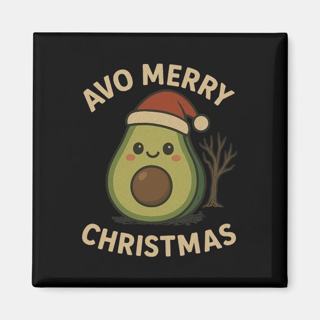 Imán Avo Merry Christmas Funny Aguacado Pun (Frente)