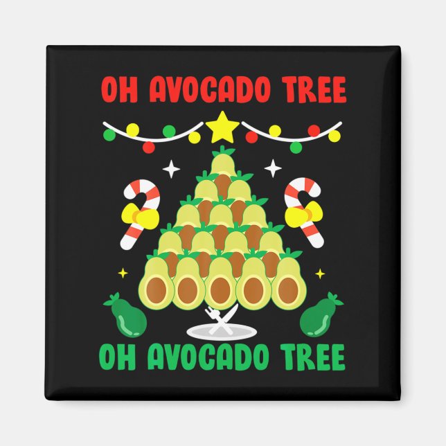 Imán Avocado Tree Funny Food Vegan Christmas Gift  (Frente)