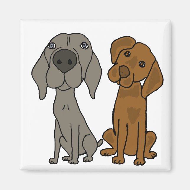 Imán AW-Personalizado Weimaraner y Pointer Magnet (Frente)