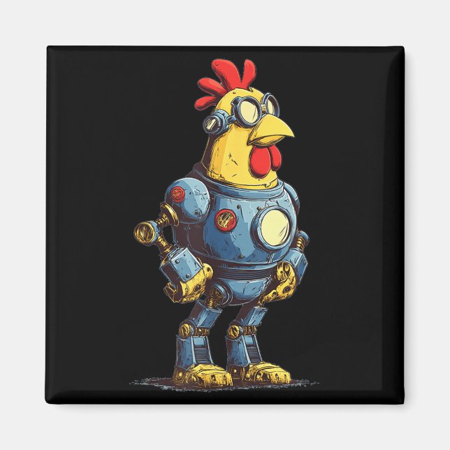 Imán Awesome Chicken Robot For Future Animals Lovers  (Frente)