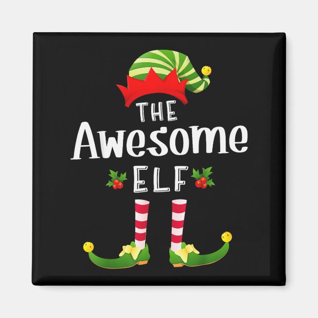 Imán Awesome Christmas Elf Matching Pajama X-mas Party  (Frente)