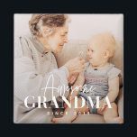 Imán Awesome Grandma Since 20XX Simple Elegant Photo<br><div class="desc">This simple and modern design is composed of serif and cursive typography and add a custom photo</div>