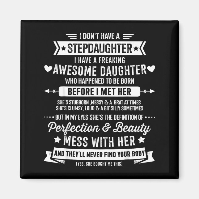 Imán Awesome Stepdaughter For Step Bonus Dad Fathers Da (Frente)