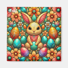 Imán AXEL~ Conejo de Pascua y Huevos ~ Magnet