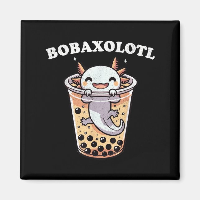 Imán Axolotl Boba Tea Bubble Tea Tea Tea Tea Anime Axol (Frente)