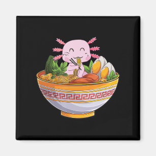 Imán Axolotl Comer fideos Ramen Kawaii Anime Gift Gir