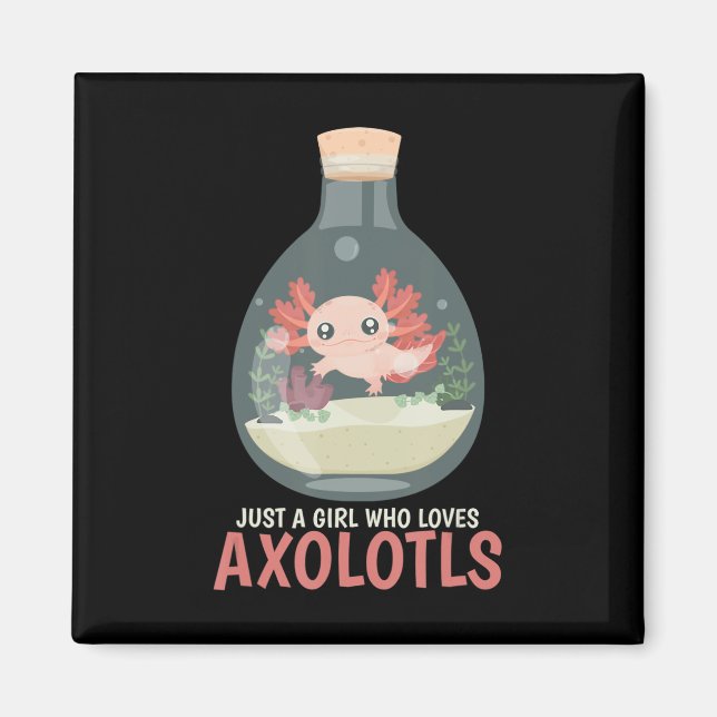 Imán Axolotl Fish Tank Axolotl Preguntas Cuestas Anime  (Frente)