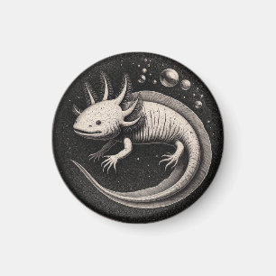 Imán Axolotl Ilustracion Vintage