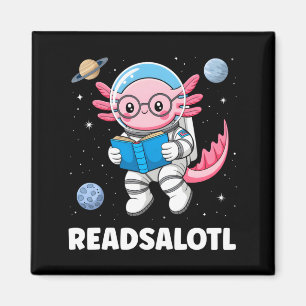 Imán Axolotl libros leídosaxolotl leyendo libro gusanos