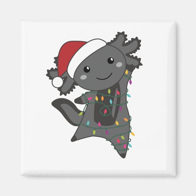 Imán Axolotl Merry Christmas Winter Animals Axolotls (Frente)