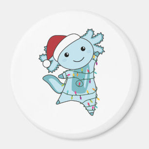 Imán Axolotl Merry Christmas Winter Animals Axolotls