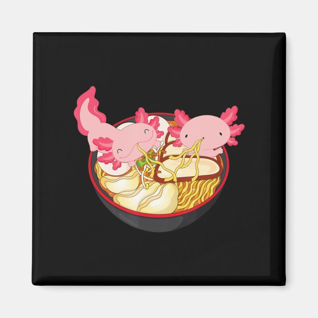 Imán Axolotl Ramen Noodle Kawaii japonés regalo de anim (Frente)