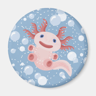 Imán Axolotl y las burbujas Diseño vectorial audaz