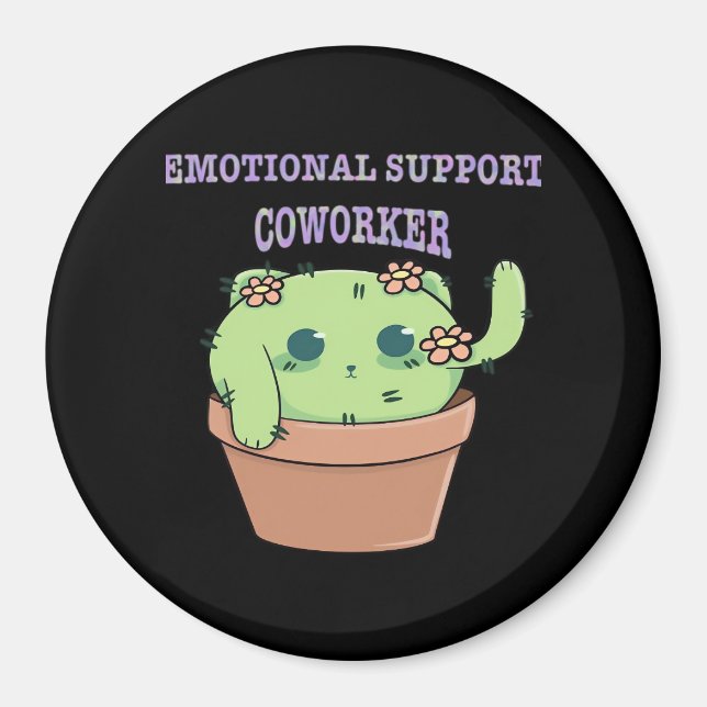 Imán Ayuda emocional Pegatinas de Coworker Cat Clásico (Frente)