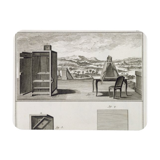 Imán Ayudas para dibujar: una cámara de madera oscura b (Horizontal)