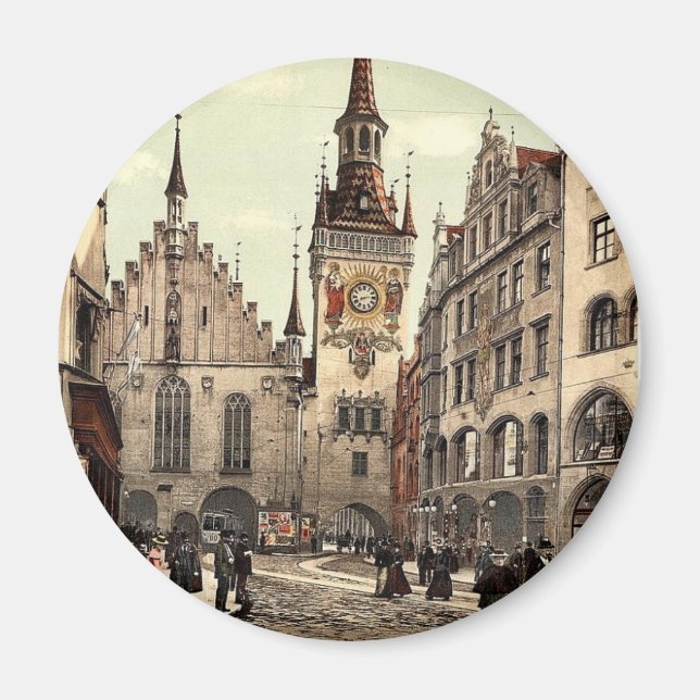 Imán Ayuntamiento antiguo, Munich, Baviera, Alemania ma (Frente)