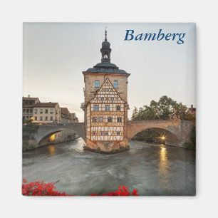 Imán Ayuntamiento de Bamberg y puente Obere
