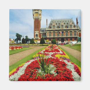 Imán Ayuntamiento rosado, Calais, Francia florece