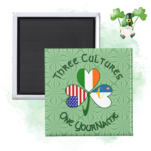 Imán Azores Irlanda EE. UU. Banderas Trébol Personaliza