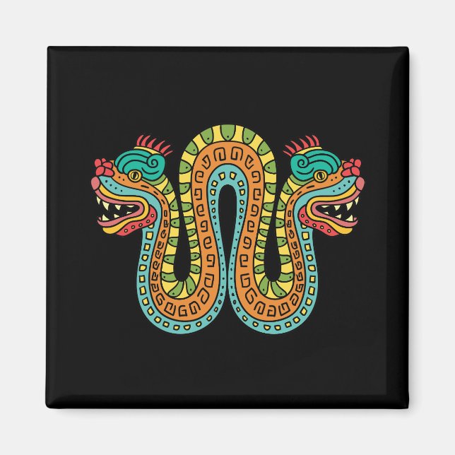 Imán Azteca Serpiente de doble cabezal Serpiente Serpie (Frente)