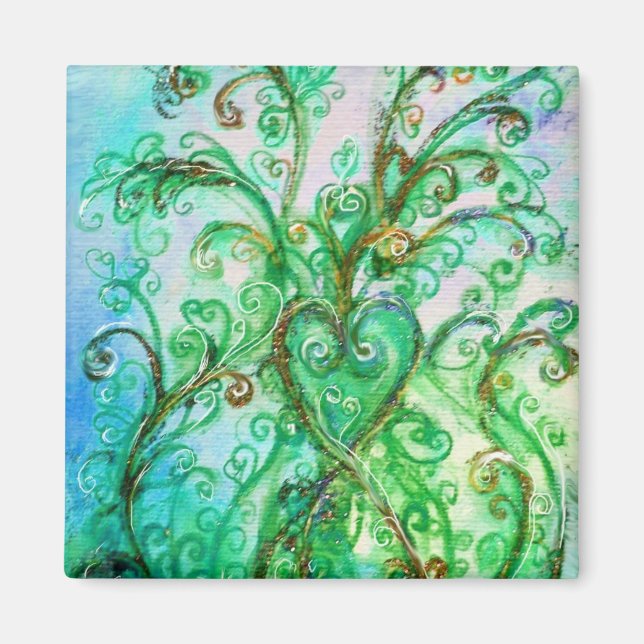 Imán Azul amarillo verde claro de los FLOURISHES (Frente)