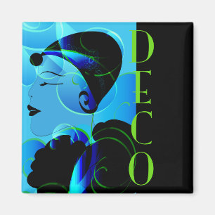 Imán azul Art Deco