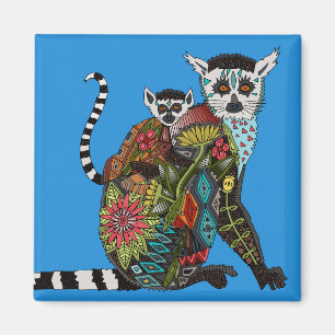 Imán Azul atado anillo del amor del Lemur