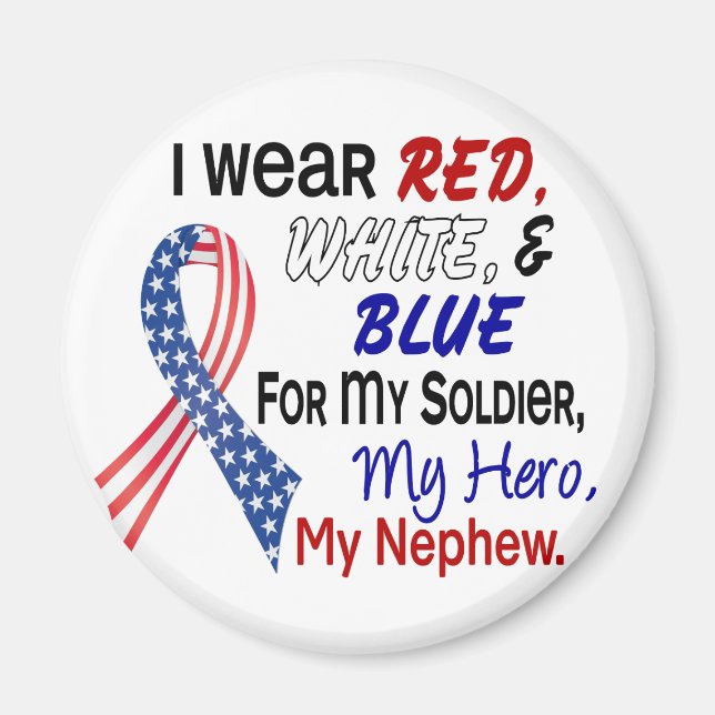 Imán Azul Blanco Rojo Para Mi Sobrino (Frente)