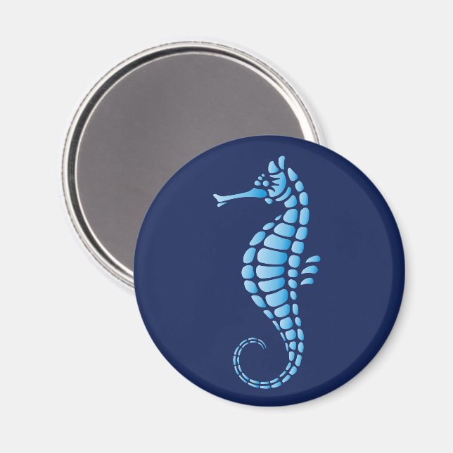 Imán Azul caballito de mar (Anverso/Reverso)