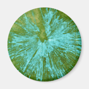 Imán Azul cian sobre baloncesto verde