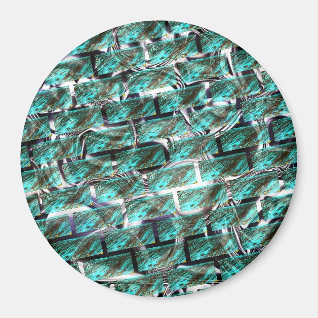 Imán ¿Azul claro, burbujas sobre efecto de rejilla o la (Frente)