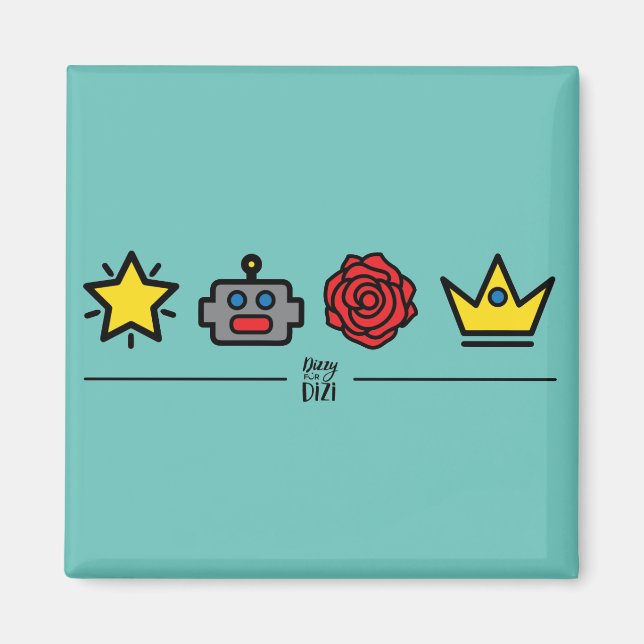 Imán azul de iconos de SCK (Frente)