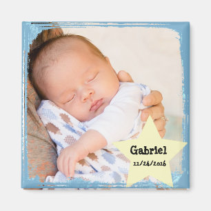 Imán azul de la foto del bebé